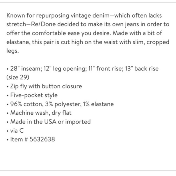 Re/Done 90s high waist ankle crop hazey indigo - Picture 15 of 15